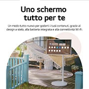 LG StanbyME | Schermo personale da 27'' | Touchscreen orientabile, Design a stelo con ruote, Batteria integrata, Wi-Fi, WebOS 22, 27ART10AKPL