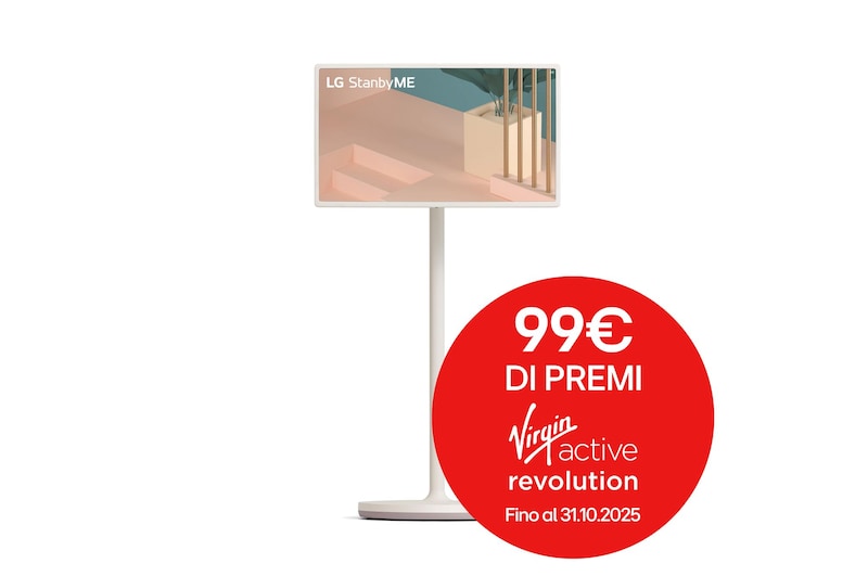 Immagine frontale dello schermo portatile LG StanbyME 27ART10