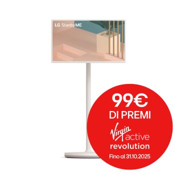 Immagine frontale dello schermo portatile LG StanbyME 27ART10