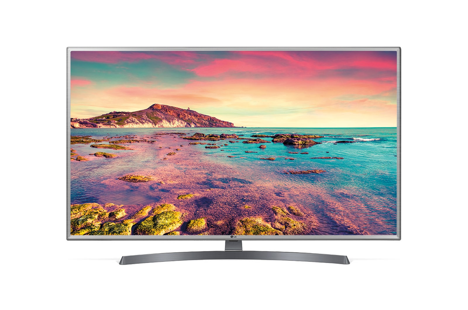 Vista frontale di LG TV LED 43’’ Full HD Smart TV Active HDR 43LK6100PLB