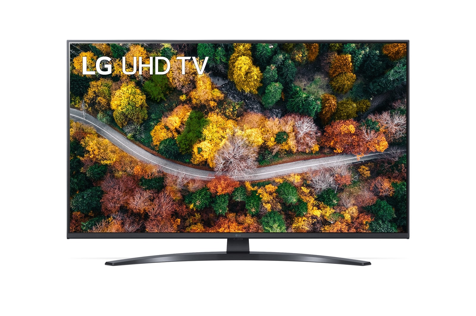 Vista frontale del TV UHD LG
