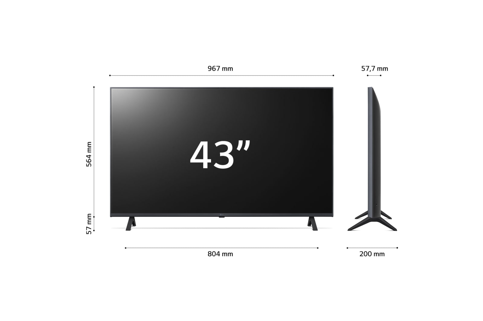 LG TV UHD | Serie UR78 43'' | 4K, α5 Gen6, HDR10, 20W, 3 HDMI, Game Optimizer, Wi-Fi 5, Smart TV WebOS 23, 43UR78006LK