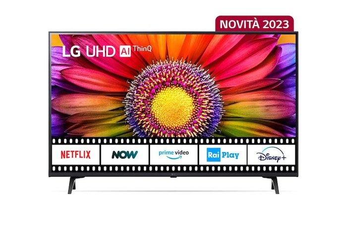 LG TV UHD | Serie UR80 43'' | 4K, α5 Gen6, HDR10, 20W, 3 HDMI, Game Optimizer, Wi-Fi 5, Smart TV WebOS 23, 43UR80006LJ
