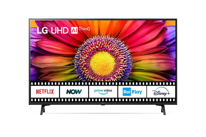 LG TV UHD | Serie UR80 43'' | 4K, α5 Gen6, HDR10, 20W, 3 HDMI, Game Optimizer, Wi-Fi 5, Smart TV WebOS 23, 43UR80006LJ