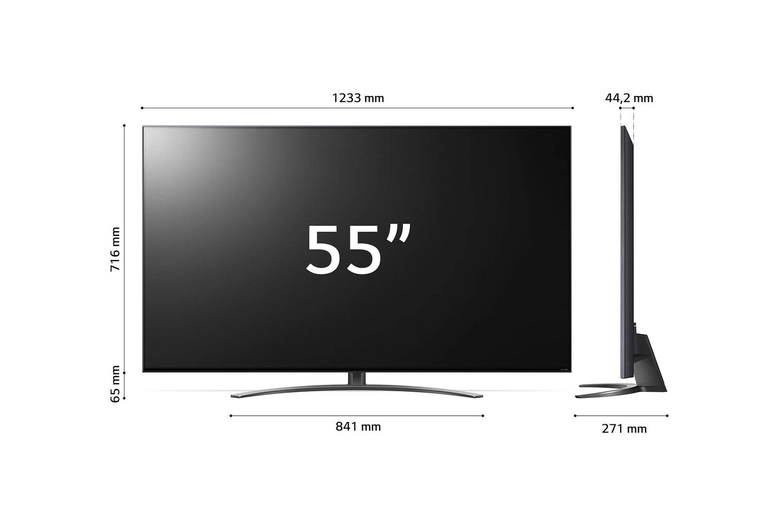 LG QNED | TV 55'' Serie QNED81 | QNED 4K, Smart TV, HDR10 Pro, HDMI 2.1 VRR, 55QNED816QA