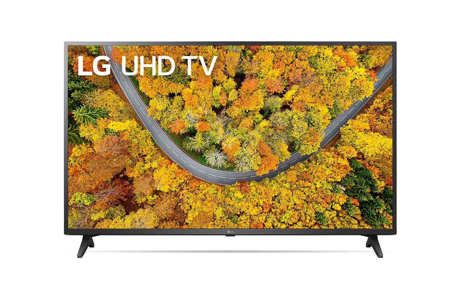 Vista frontale del TV UHD LG