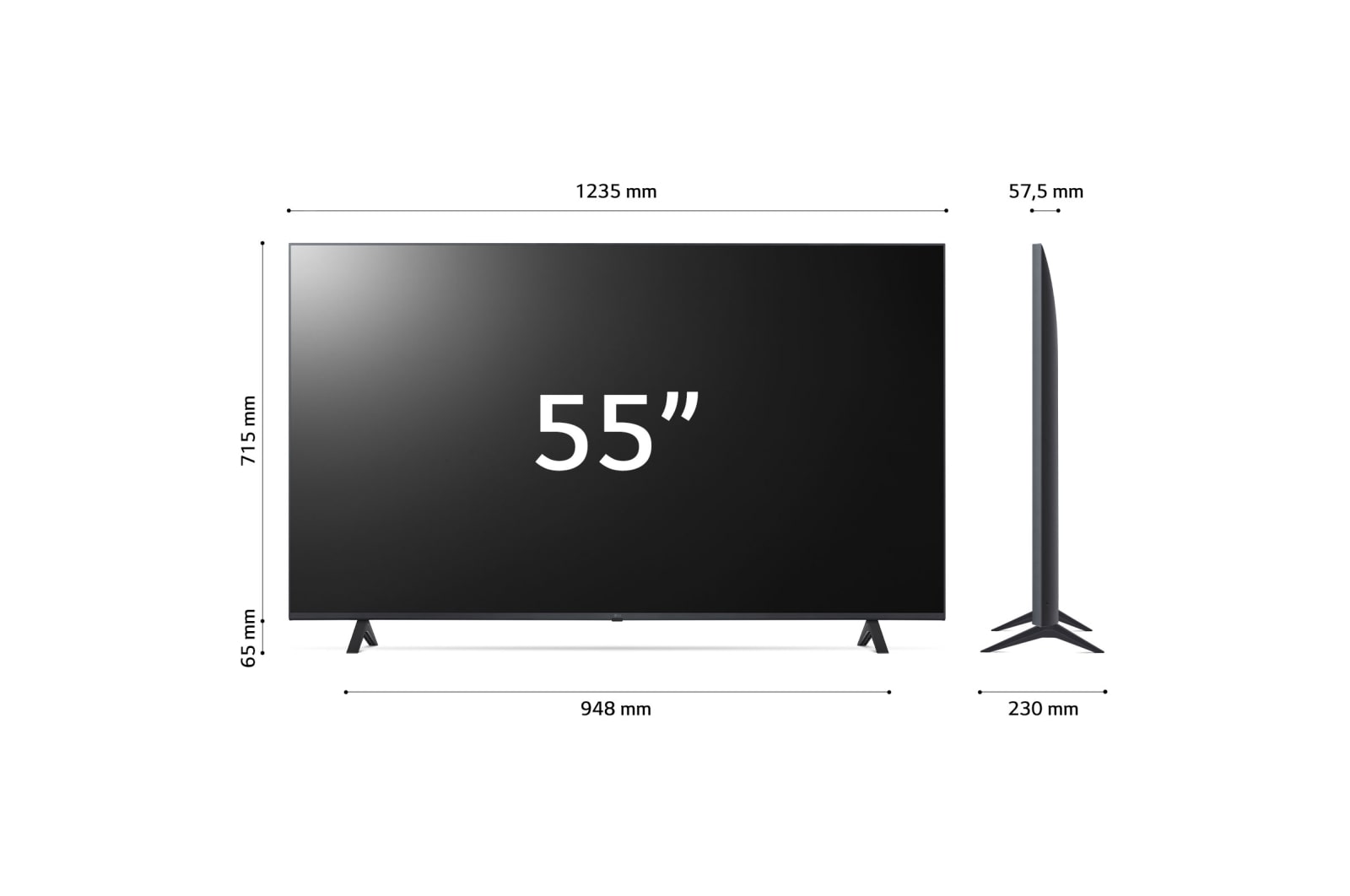 LG TV UHD Serie UR78 55” + Soundbar SQC1 160W 2.1 canali, 55UR78006LK.SQC1