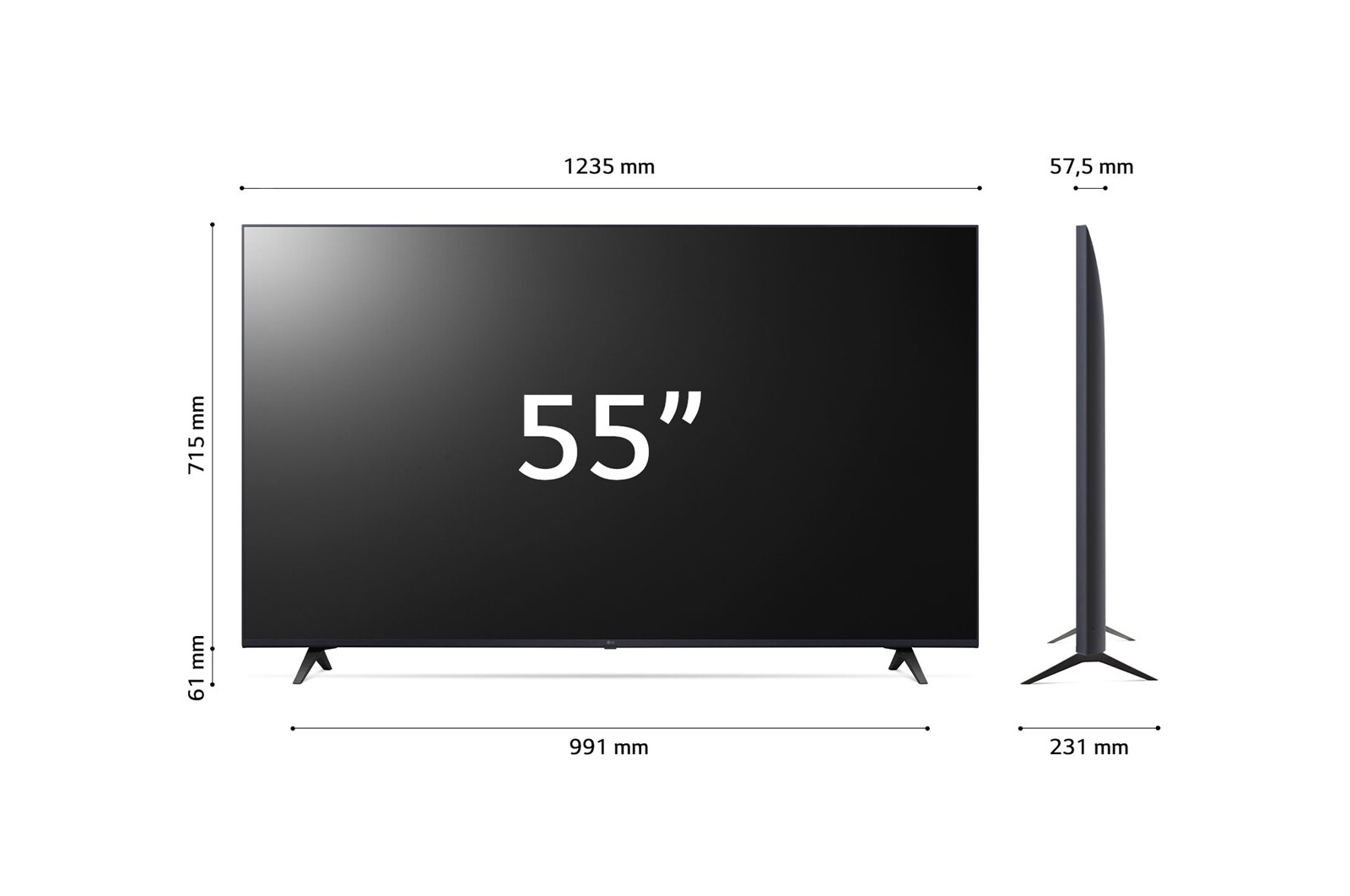 LG TV UHD | Serie UR80 55'' | 4K, α5 Gen6, HDR10, 20W, 3 HDMI, Game Optimizer, Wi-Fi 5, Smart TV WebOS 23, 55UR80006LJ