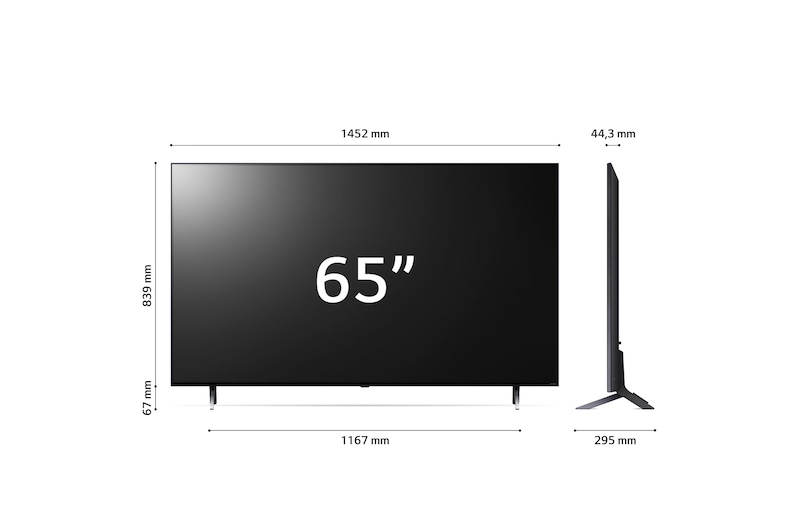 LG TV QNED | Serie QNED75 65'' | 4K, α5 Gen6, HDR10, 20W, 4 HDMI, Game Optimizer, Wi-Fi 5, Smart TV WebOS 23, 65QNED756RA