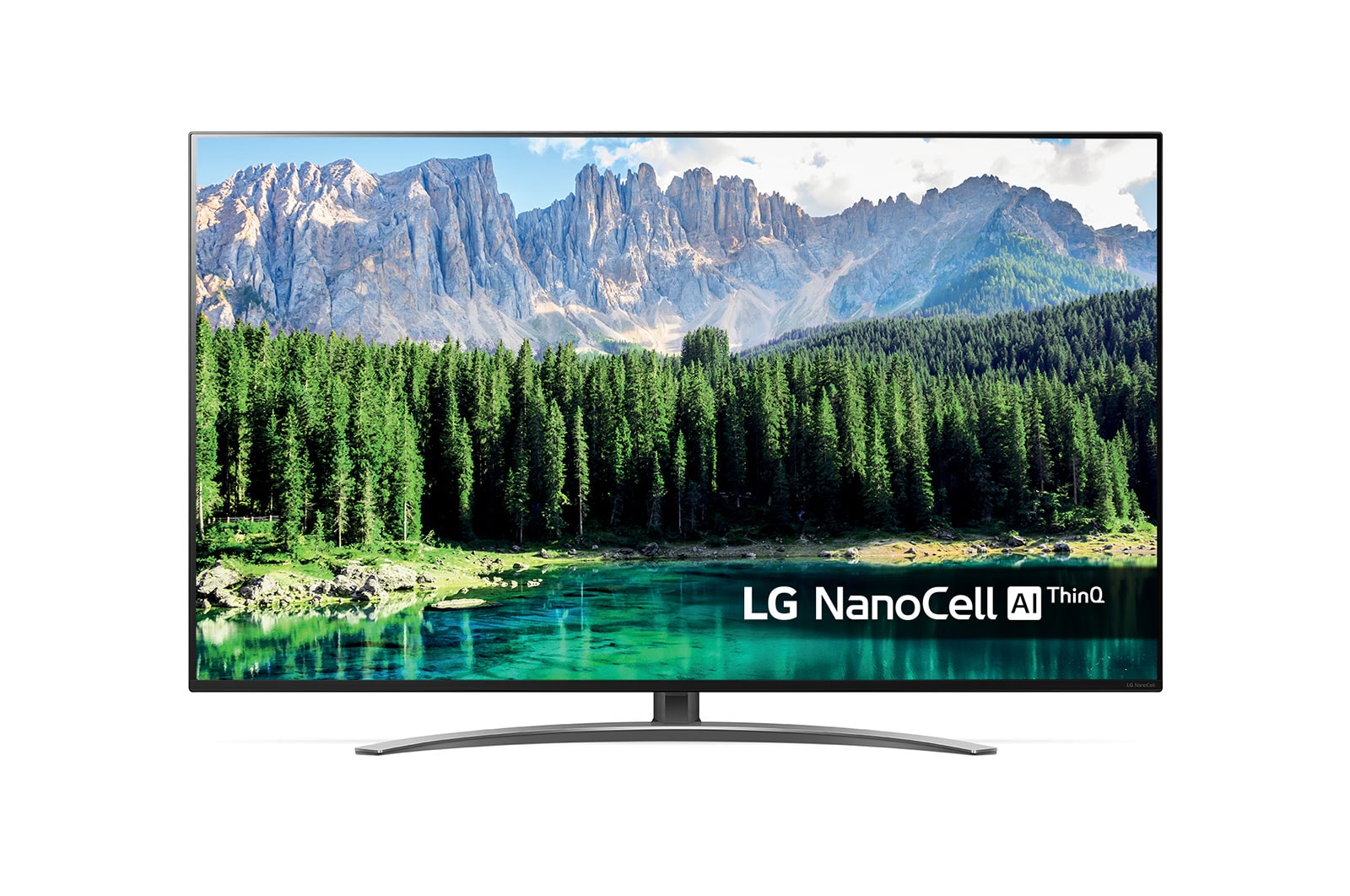 Vista frontale di LG TV LED AI Super Ultra HD NanoCell Smart TV 65&#34; 4K Cinema HDR Dolby Vision™ e Dolby Atmos® Google 65SM8600PLA