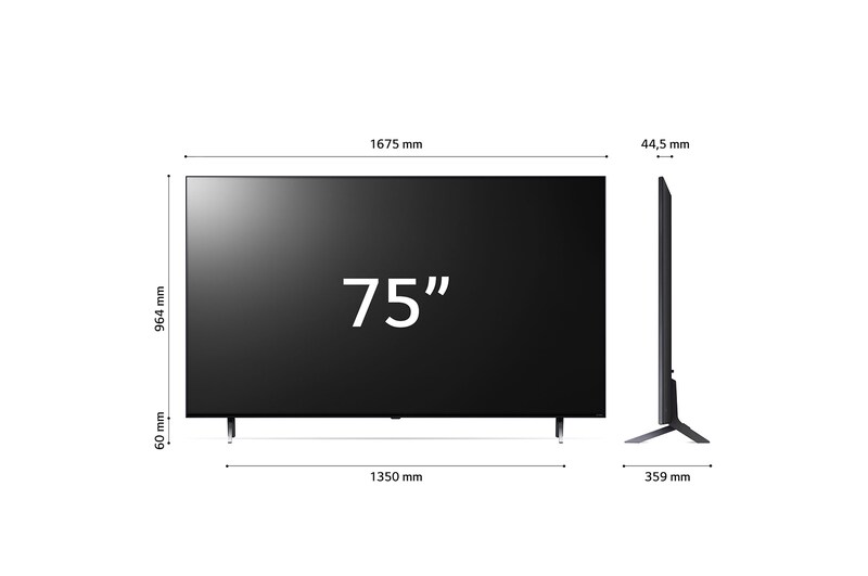 LG TV QNED | Serie QNED75 75'' | 4K, α5 Gen6, HDR10, 20W, 4 HDMI, Game Optimizer, Wi-Fi 5, Smart TV WebOS 23, 75QNED756RA