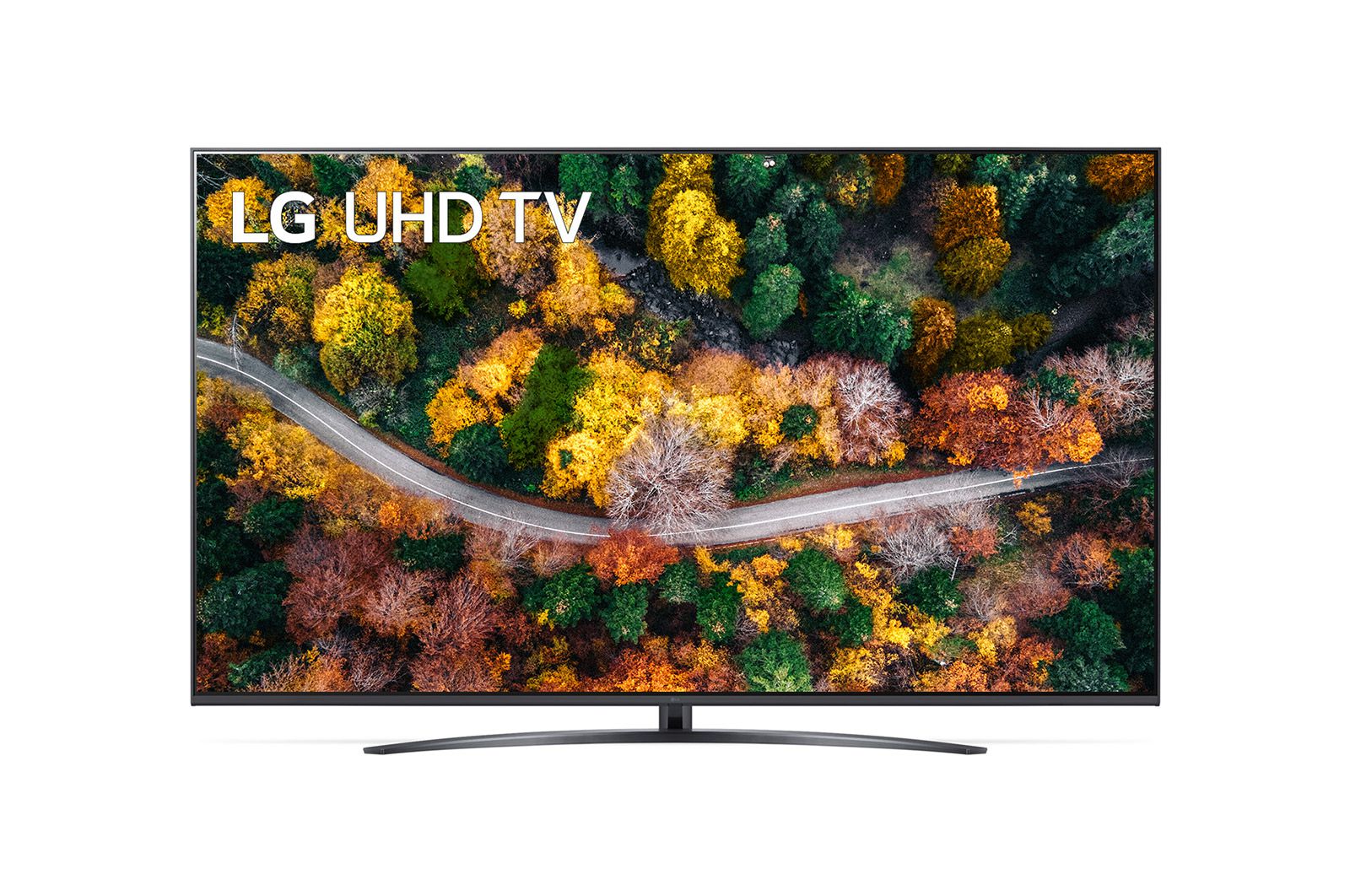 Vista frontale del TV UHD LG