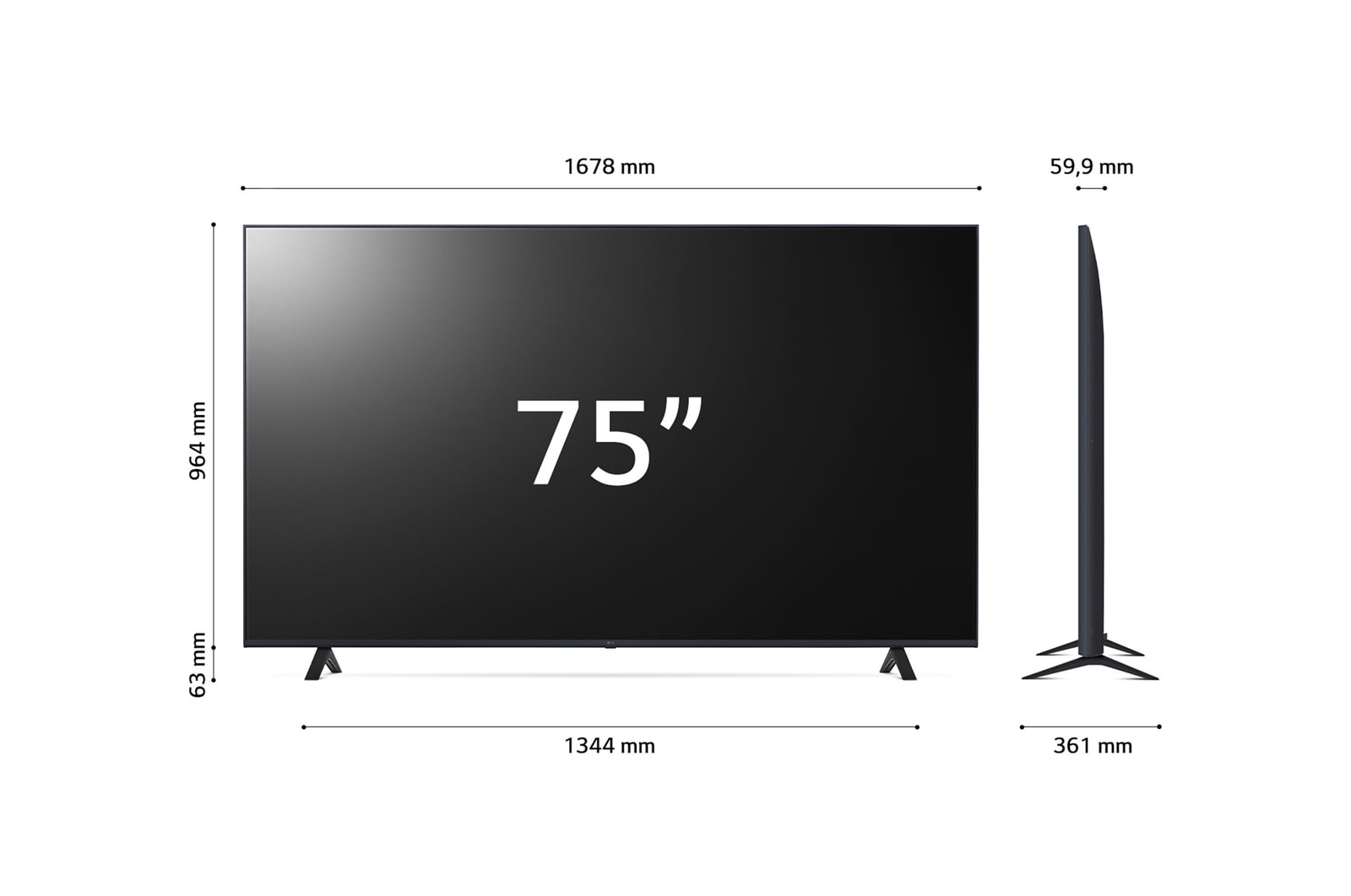 LG TV UHD | Serie UR80 75'' | 4K, α5 Gen6, HDR10, 20W, 3 HDMI, Game Optimizer, Wi-Fi 5, Smart TV WebOS 23, 75UR80006LJ