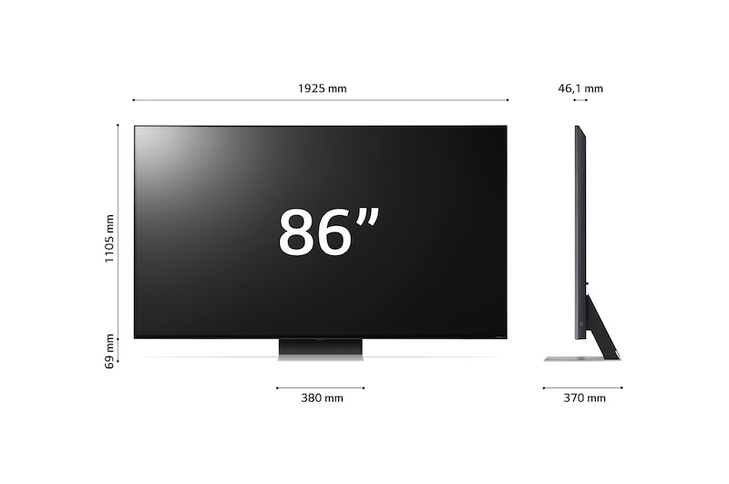 LG TV QNED MiniLED | Serie QNED86 86'' | 4K, α7 Gen6, Dolby Vision, 40W, 4 HDMI, VRR, FreeSync, Wi-Fi 5, Smart TV WebOS 23, 86QNED866RE