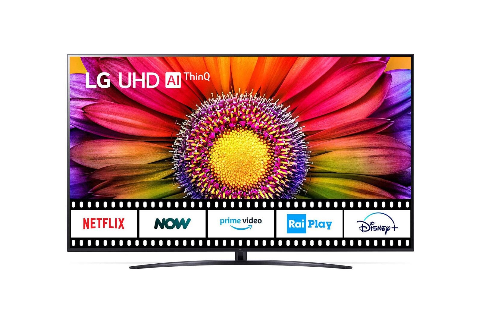Vista frontale del TV UHD LG