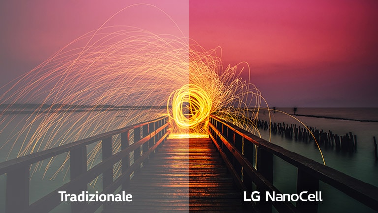 Qualità di un’immagine di una fiamma a confronto tra la tecnologia tradizionale e Full Array Dimming