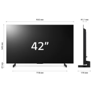 LG TV OLED evo | Serie C3 42'' | 4K, α9 Gen6, Dolby Vision, 20W, 4 HDMI con VRR, G-Sync, Wi-Fi 5, Smart TV WebOS 23, OLED42C34LA