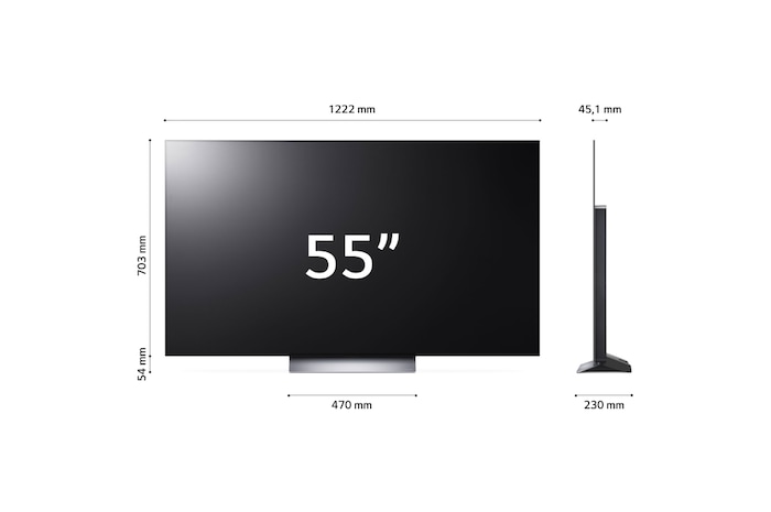 LG TV OLED evo | Serie C3 55'' | 4K, α9 Gen6, Brightness Booster, 40W, 4 HDMI con VRR, G-Sync, Wi-Fi 5, Smart TV WebOS 23, OLED55C35LA