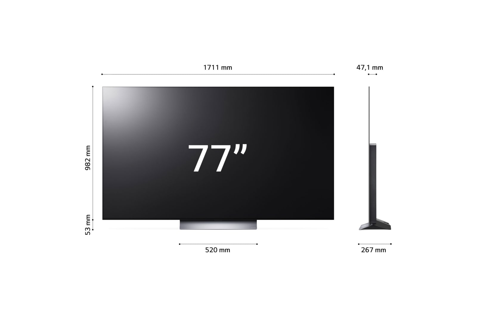 LG TV OLED evo | Serie C3 77'' | 4K, α9 Gen6, Brightness Booster, 40W, 4 HDMI con VRR, G-Sync, Wi-Fi 5, Smart TV WebOS 23, OLED77C35LA