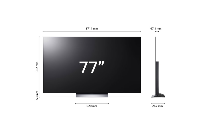 LG TV OLED evo | Serie C3 77'' | 4K, α9 Gen6, Brightness Booster, 40W, 4 HDMI con VRR, G-Sync, Wi-Fi 5, Smart TV WebOS 23, OLED77C35LA