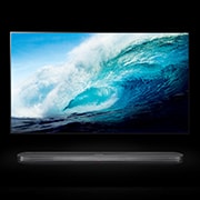 Vista frontale di LG SIGNATURE TV OLED 77&#34; 4K HDR Smart TV Dolby Vision™ Design Picture On Wall 77W7V