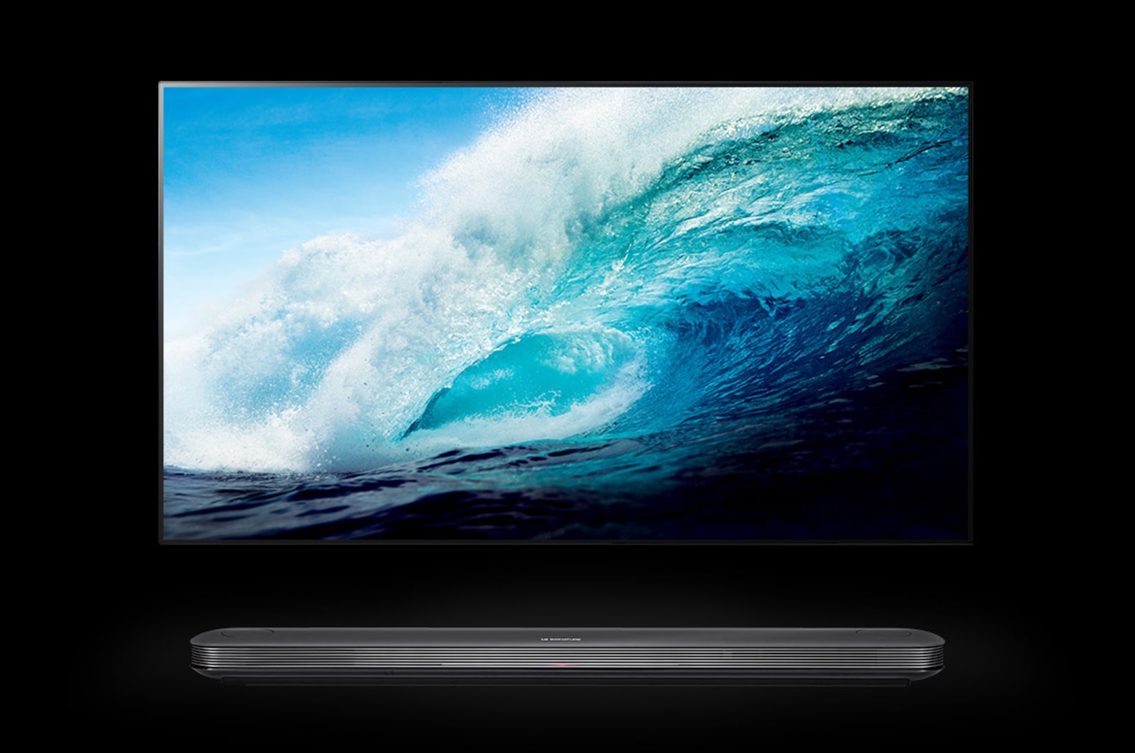 Vista frontale di LG SIGNATURE TV OLED 77&#34; 4K HDR Smart TV Dolby Vision™ Design Picture On Wall 77W7V