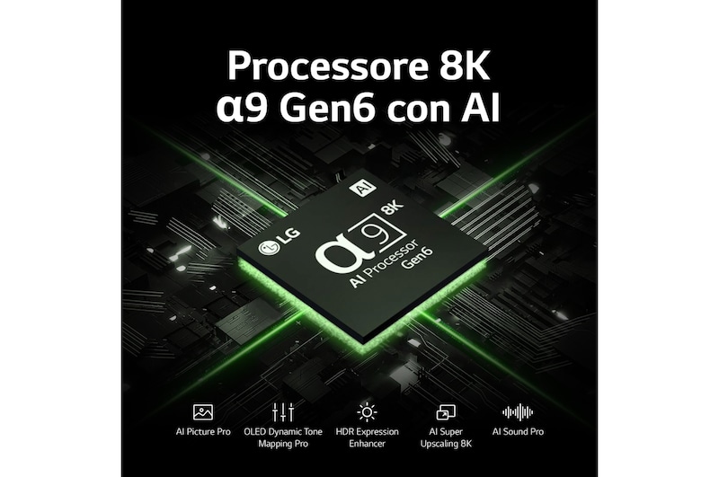 LG TV OLED evo 8K | Serie Z3 77'' | 8K, α9 Gen6, Brightness Booster Max, 60W, 4 HDMI con VRR, G-Sync, Wi-Fi 6, Smart TV WebOS 23, OLED77Z39LA