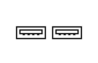 Immagini pittogrammi delle 2 porte USB.	