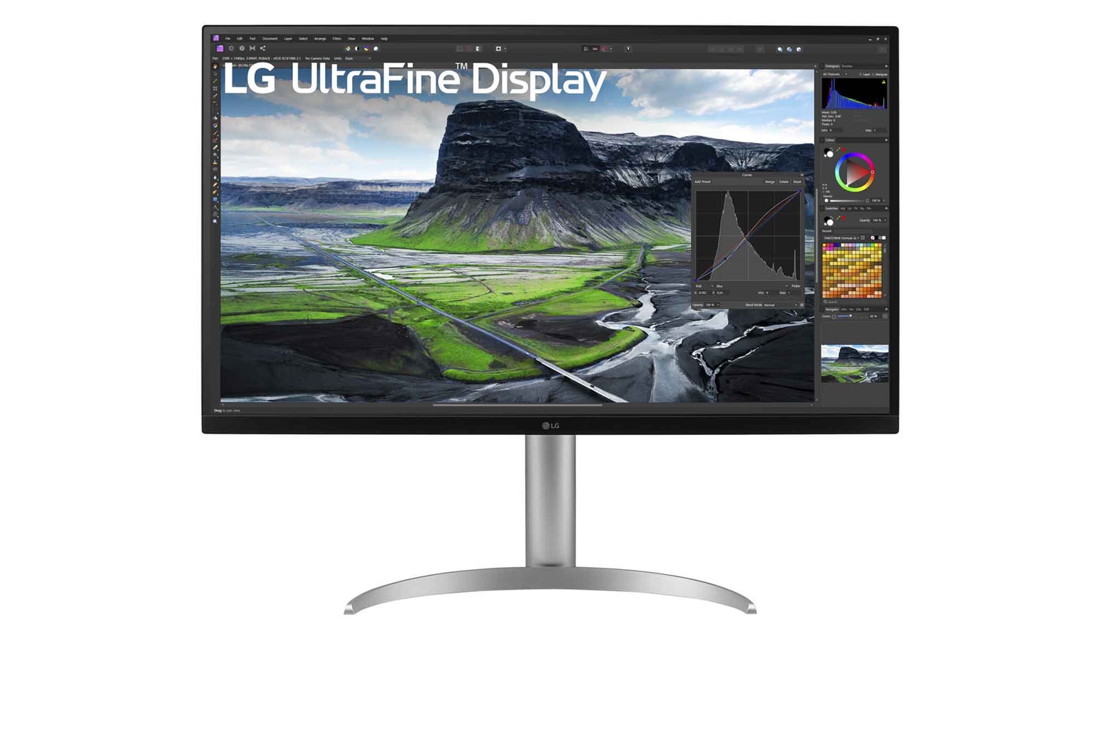 Vista frontale di Monitor UHD 4K 32" | Serie UQ850V | 4K HDR 400, DCI-P3, USB-C, Speaker integrati 32UQ850V-W