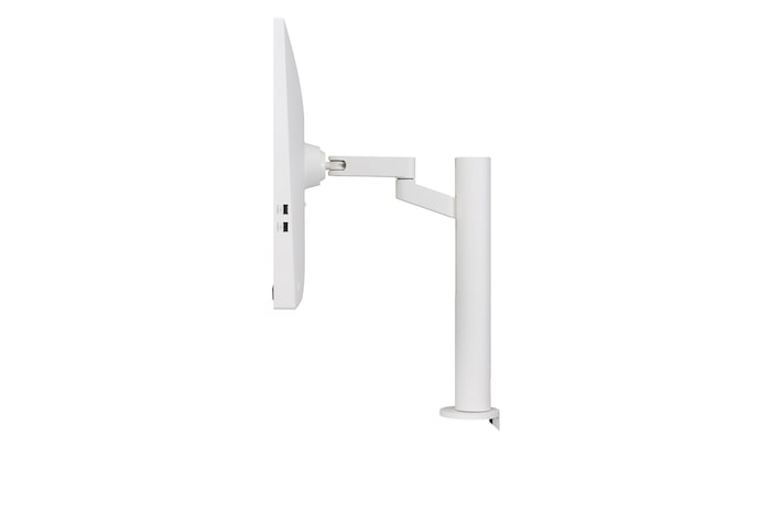 vista laterale con altezza del monitor regolata verso l’alto