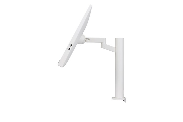 vista laterale del monitor inclinato di 25 gradi