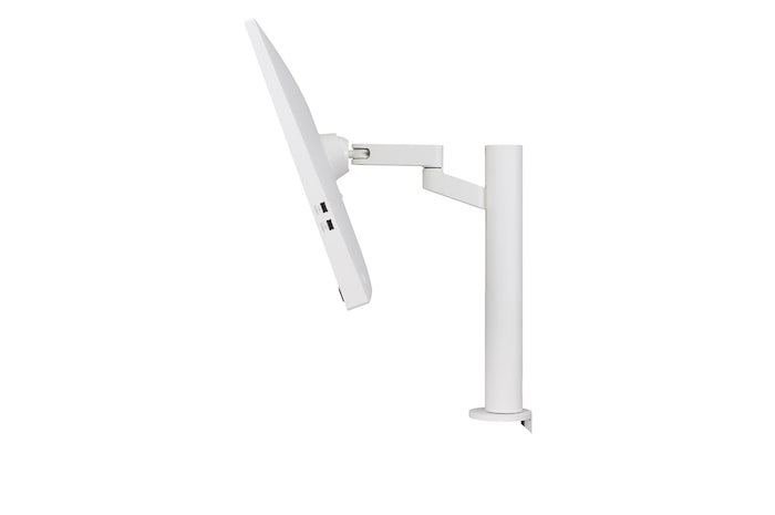 vista laterale del monitor inclinato di 25 gradi verso il basso