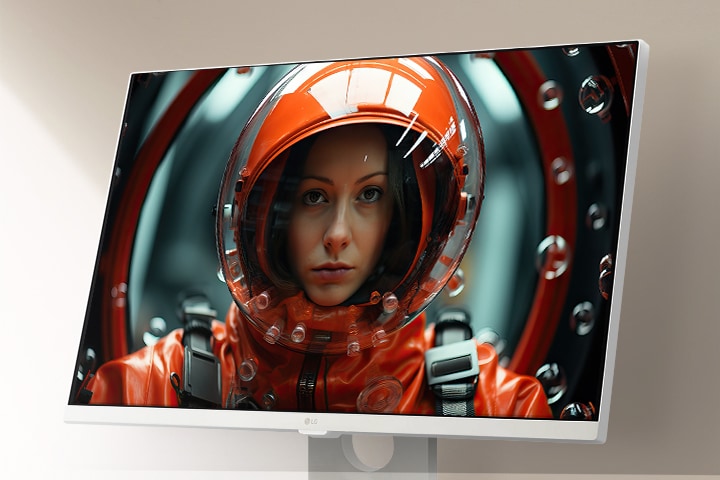 Un monitor smart LG utilizzato per una visione di film immersiva.	