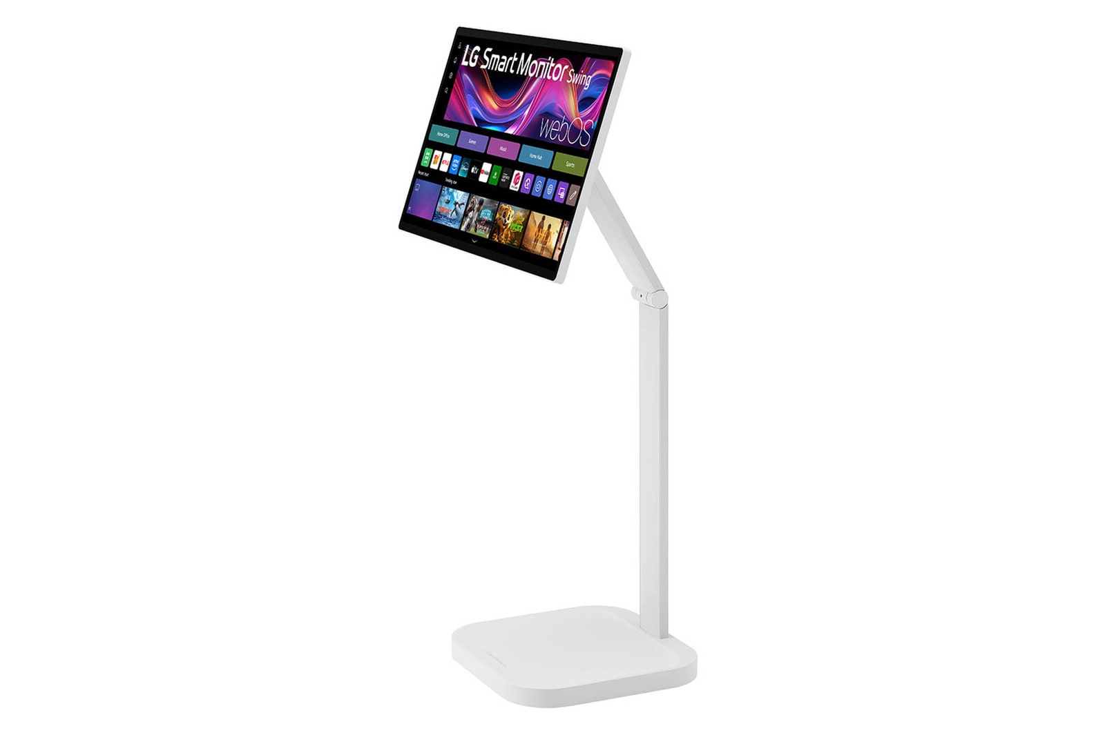 -30 degree side view of monitor tilted +25 degrees