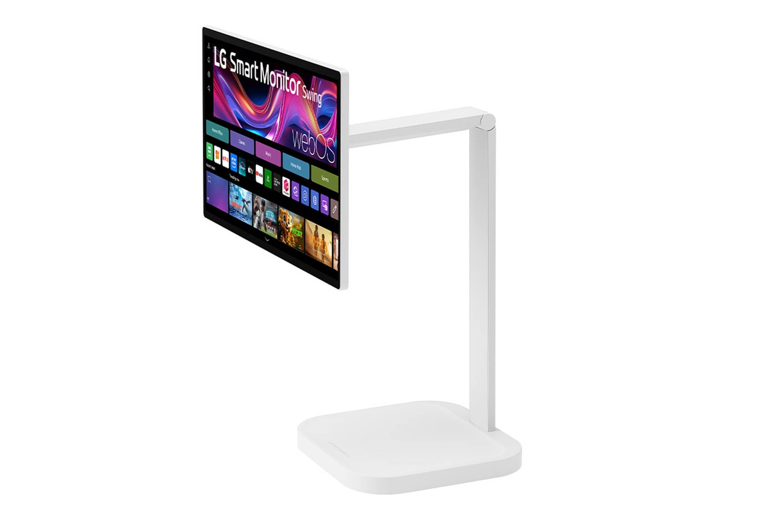 -30 degree side view with monitor height adjusted downward