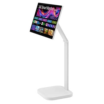 -30 degree side view of monitor tilted +25 degrees
