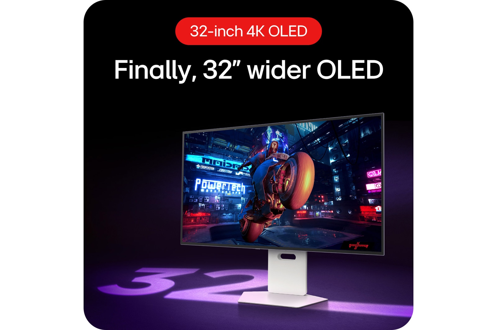 LG Monitor gaming UltraGear OLED 32" | Serie GS95UV | 4K, 240Hz (480Hz in FHD con Dual Mode), Speaker Integrati, 32GS95UV-W