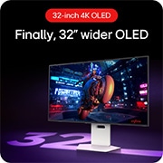 LG Monitor gaming UltraGear OLED 32" | Serie GS95UV | 4K, 240Hz (480Hz in FHD con Dual Mode), Speaker Integrati, 32GS95UV-W
