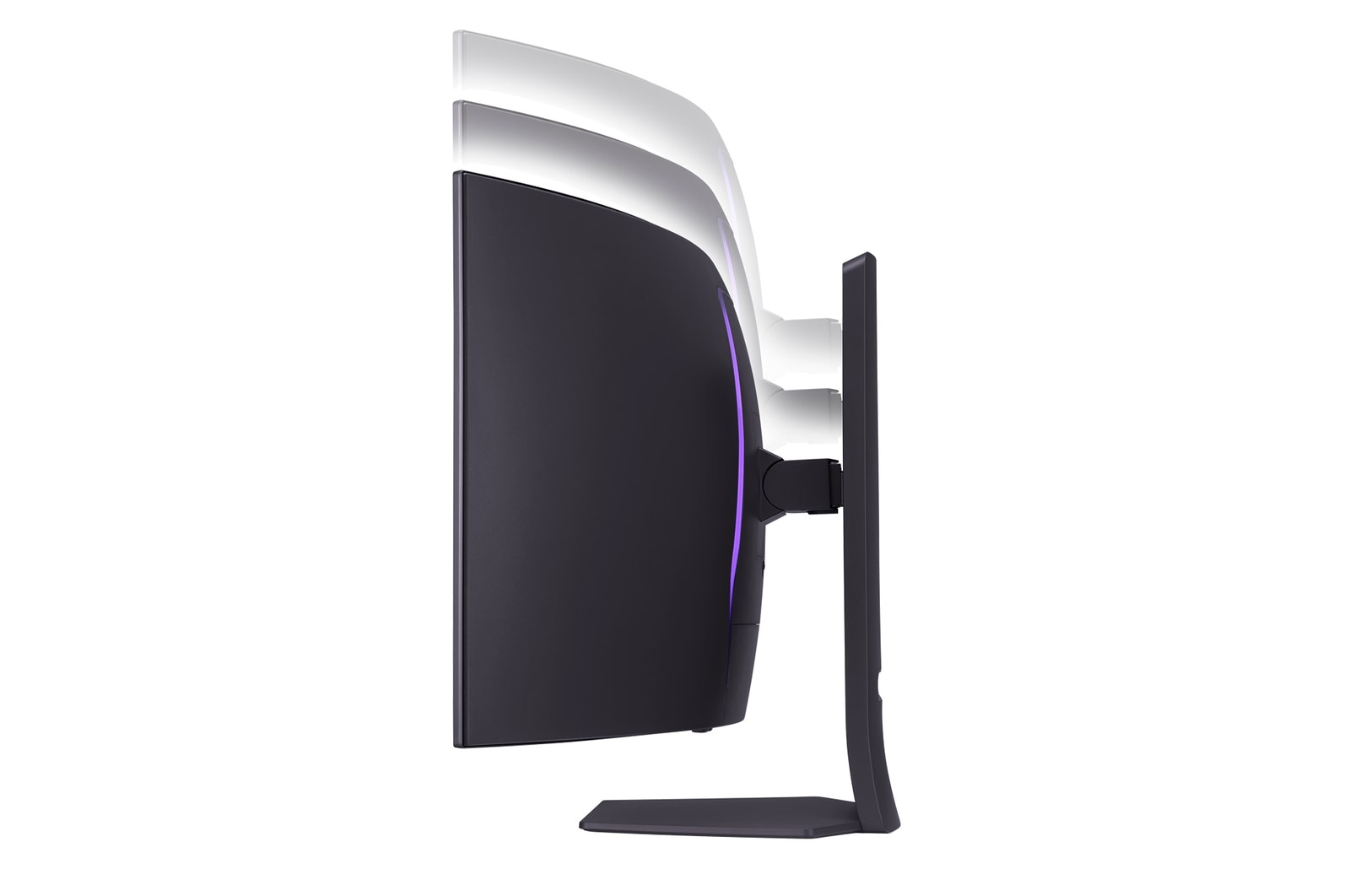 side view with monitor height moving downwards on with lights on