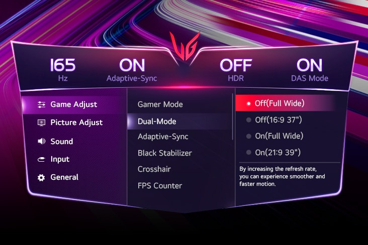Immagine dell’impostazione GUI della modalità Dual-Mode