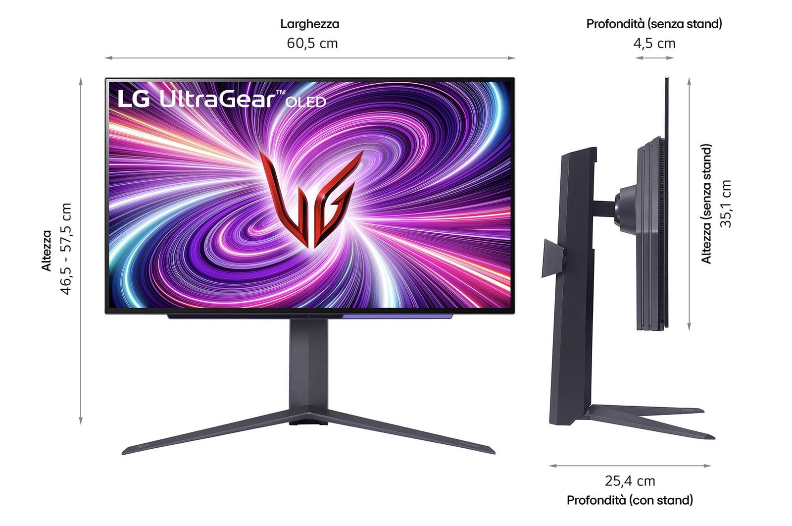 Dimensioni Monitor Gaming 27GS93QE-B