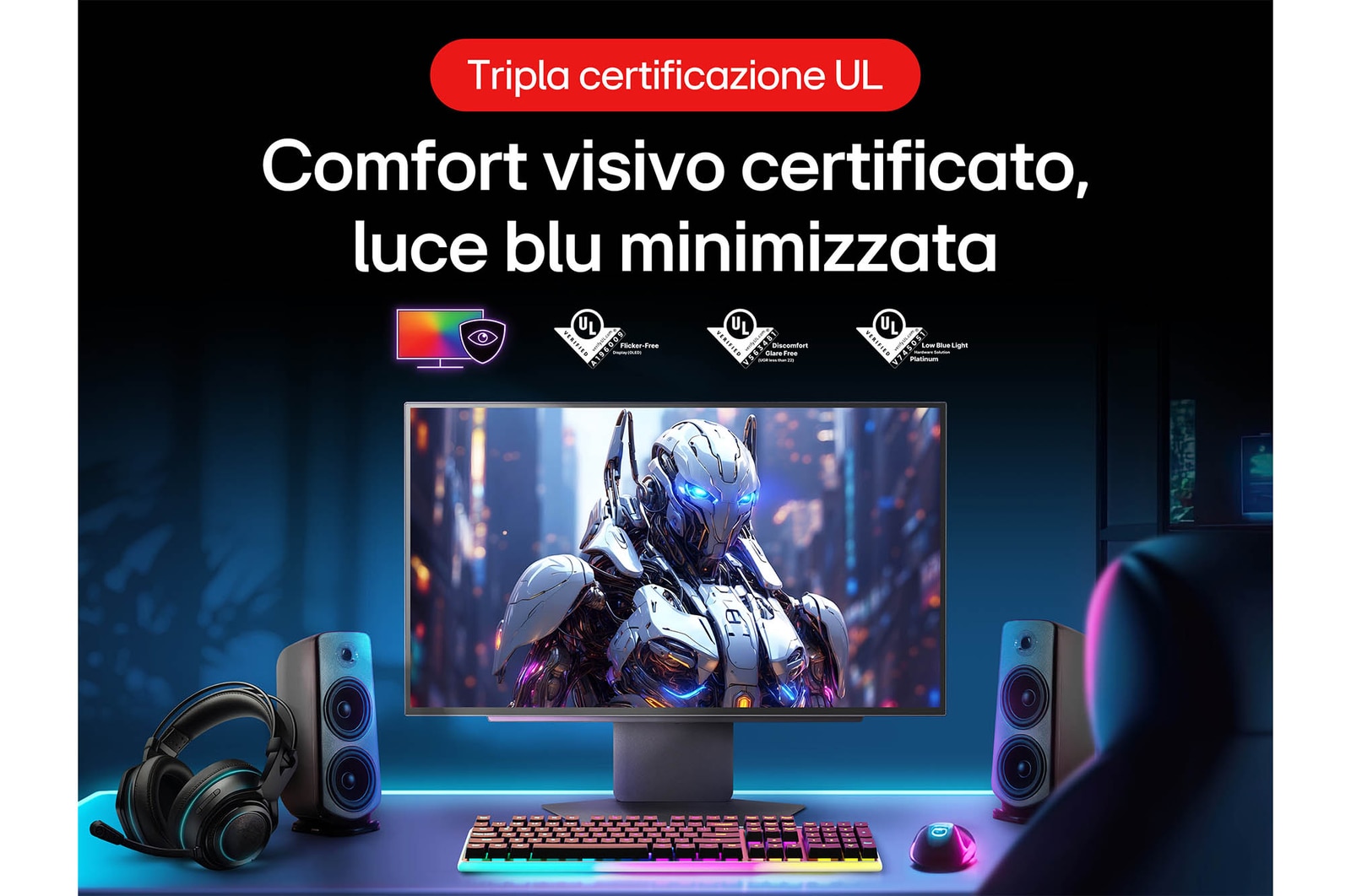 Comfort visivo certificato, luce blu minimizzata Monitor Gaming 27GX790A-B
