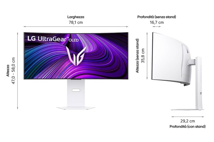 Dimensioni Monitor Gaming 34GX90SA-W