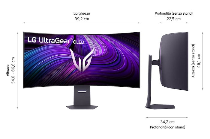 Dimensioni Monitor Gaming 45GX950A-B