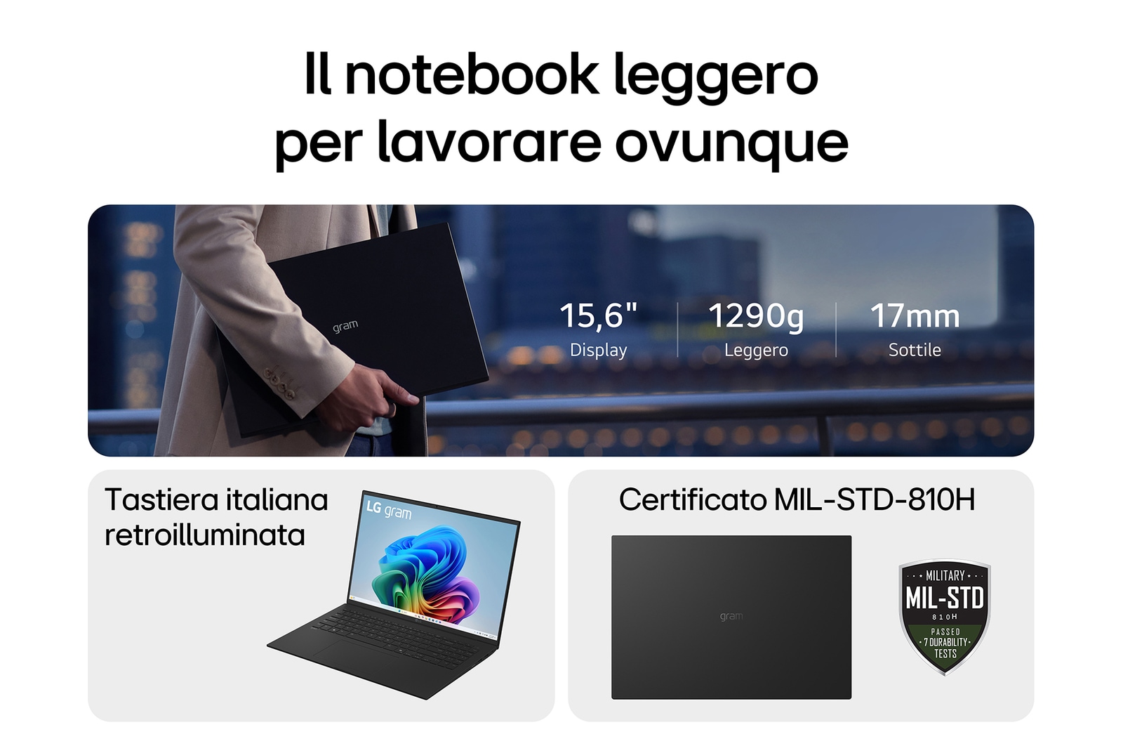 Notebook 15Z80T-G.AU75D leggero per lavorare ovunque