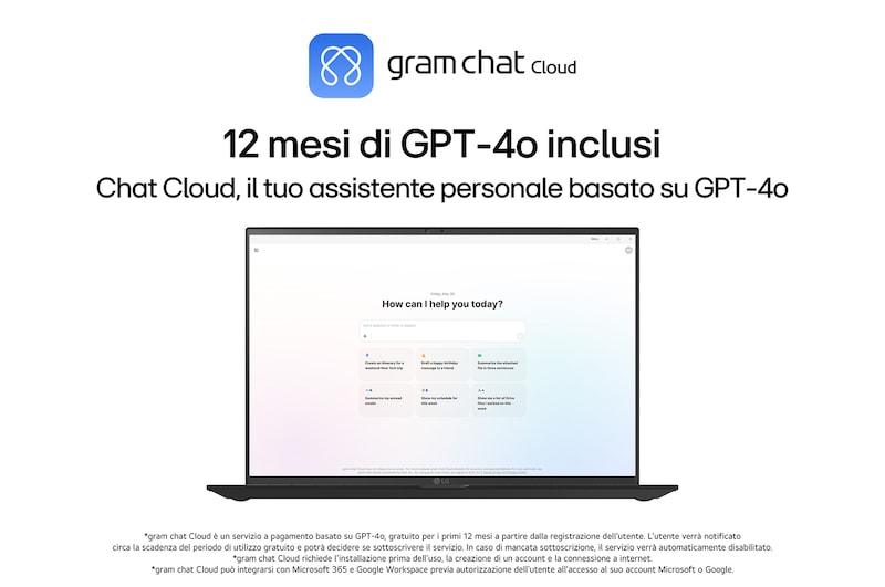 Chat Cloud, il tuo assistente personale basato su GP1-4o notebook 15Z80T-G.AU75D