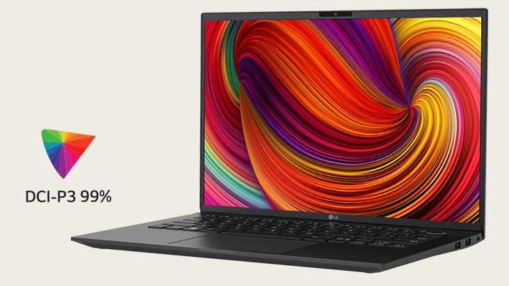 Ampia gamma cromatica DCI-P3 99%.