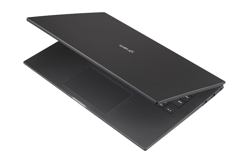 Vista laterale, -30 gradi, e cover aperta a metà