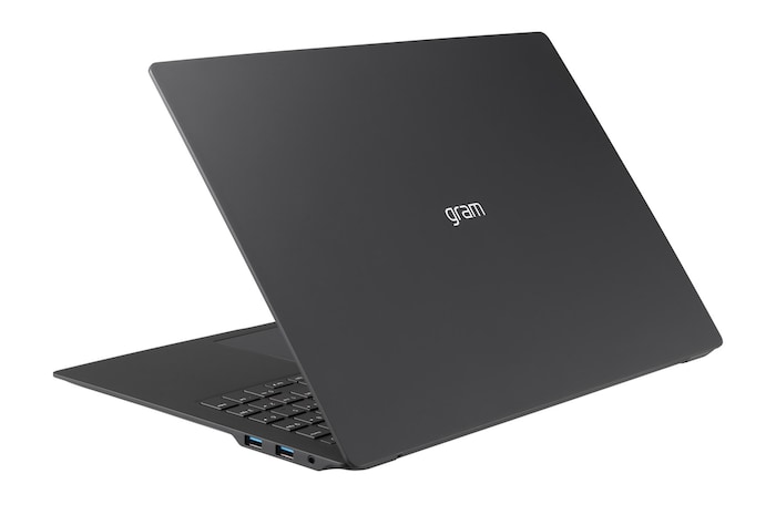 Vista posteriore, +30 gradi, e cover aperta a metà