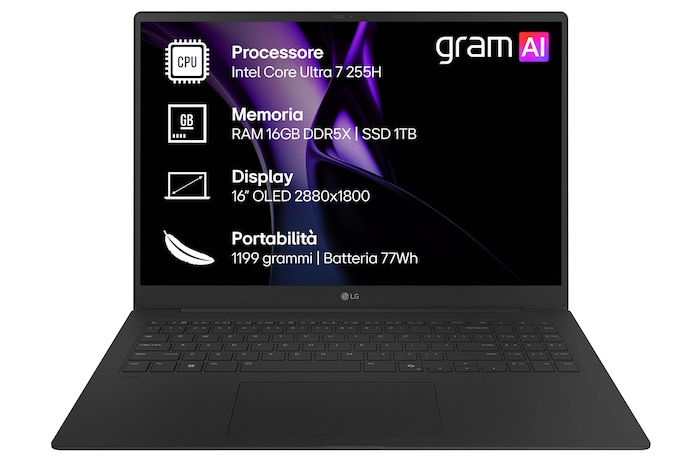 Foto frontale notebook Gram Pro 16Z90TP-K.AA78D